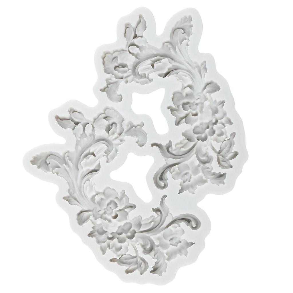 Barock Silikonformen Schnörkel Relief Scroll Spitze Fondantform Kuchen Dekorationswerkzeuge Cupcake Topper Süßigkeiten Schokolade Gumpasteform