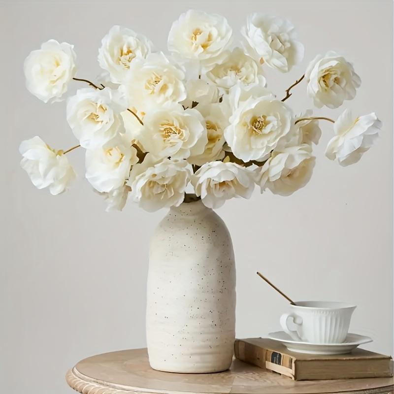 20pcs Artificial Peony Flowers -4 Beams for Home Decor & Vase Filler, Perfect for Weddings, Holidays, Valentine's, Office Decor, Bouquet Accents