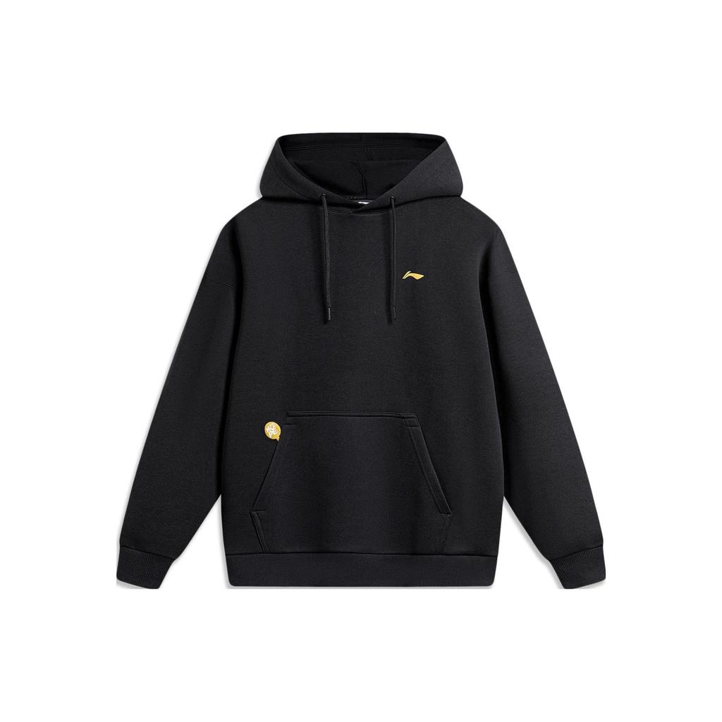 Li Ning Table Tennis Series Letter Print Pullover Hoodie Unisex Hoodies Black AWDTF07-1