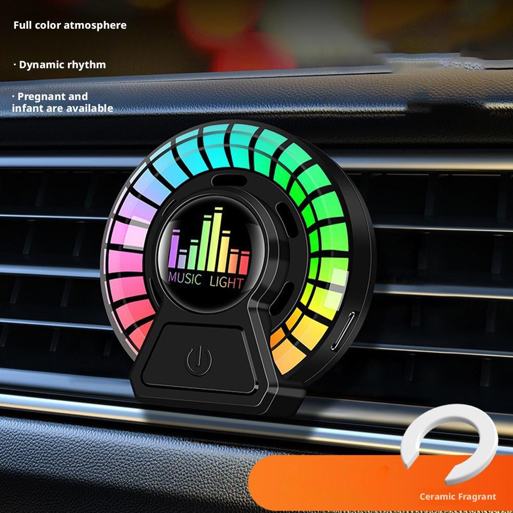 Car Music Rhythm Lamp Atmosphere Light Bar Car Air Lamp Outlet Aromatherapy Car Fragrance Atmosphere With Air Light Diffuse T5K0