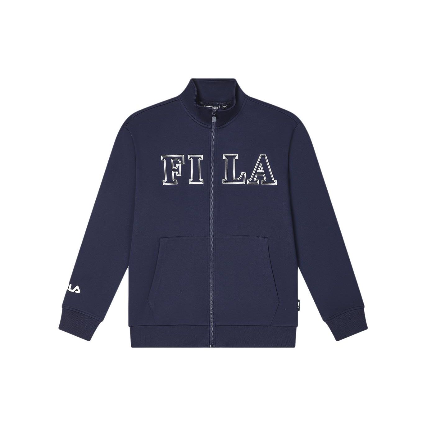 

FILA Letter Logo Printed Stand Collar Casual Knitted Jacket Men Jacket Deep-Navy F11M419504F-NV XXXL