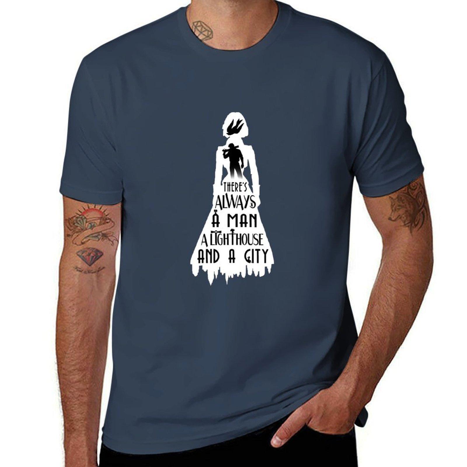 A Unisex A Lighthouse And A City Tshirt Sports Basic Short Sleeve Tshirt S