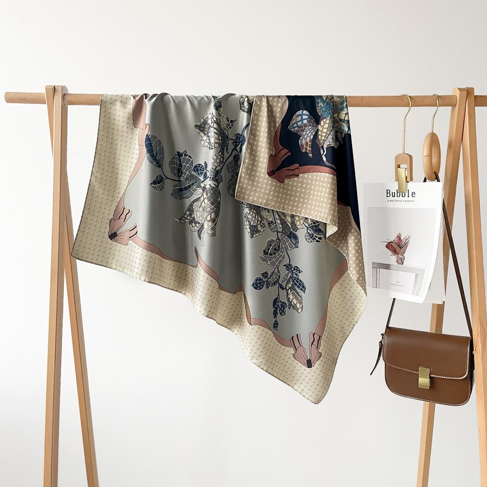 90*90Cm Square Scarf Twill Cotton Feeling Women Head Shawls And Wraps Luxury Print Neck Scarves Hijab Bandana Pashmina