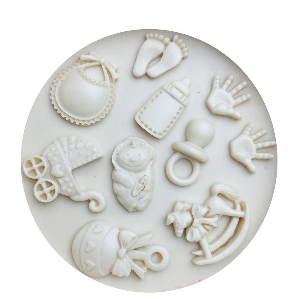 Silicone Mold Baby DIY Hand/ Trojan/Bottle/Foot/carriage Silicone Mold Cake Decoration Tools