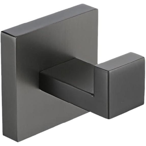 Gunmetal Stainless Steel Bathroom Hardware Towel Rack Toilet Paper Holder,Toilet Brush,Robe Hook Towel Bar Holder Grey Stainless,Towel Ring