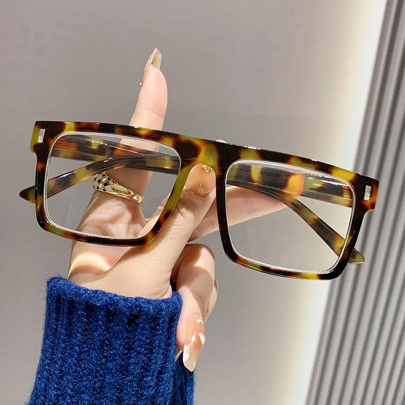 New Style Square Frame Big Face Slimming Reading Glasses Trendy Rice Nail Reading Glasses