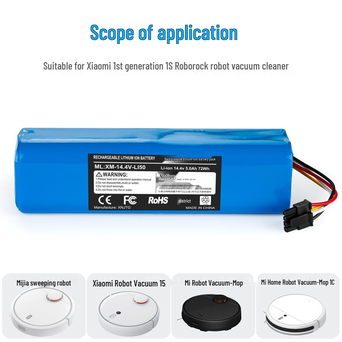 Улучшенная батарея для робота-пылесоса Xiaomi Mijia 1CSTYTJ01ZHM с функцией влажной уборки 4000mAh Battery