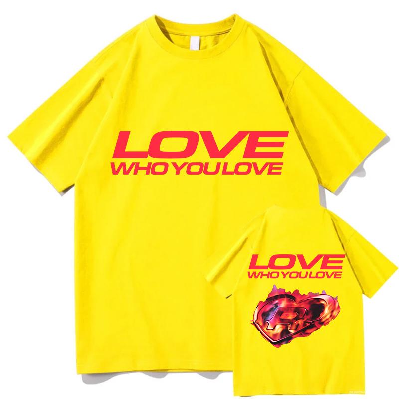 Romy Love Who You Love Graphic T-shirt Casual Tshirts Unisex Streetwear Hip Hop Pure Cotton Loose Men/Women T Shirt Clothes Tops