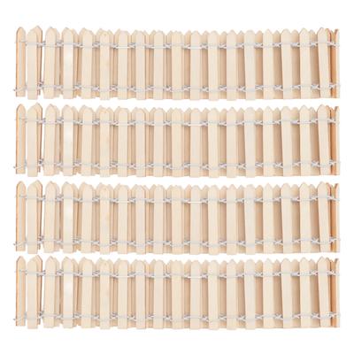 4 Stück Miniatur Feengarten Zaun Holzlattenzaun Ornament Zaun DIY Gartenzubehör für Puppenhaus Sukkulenten Pflanztopf