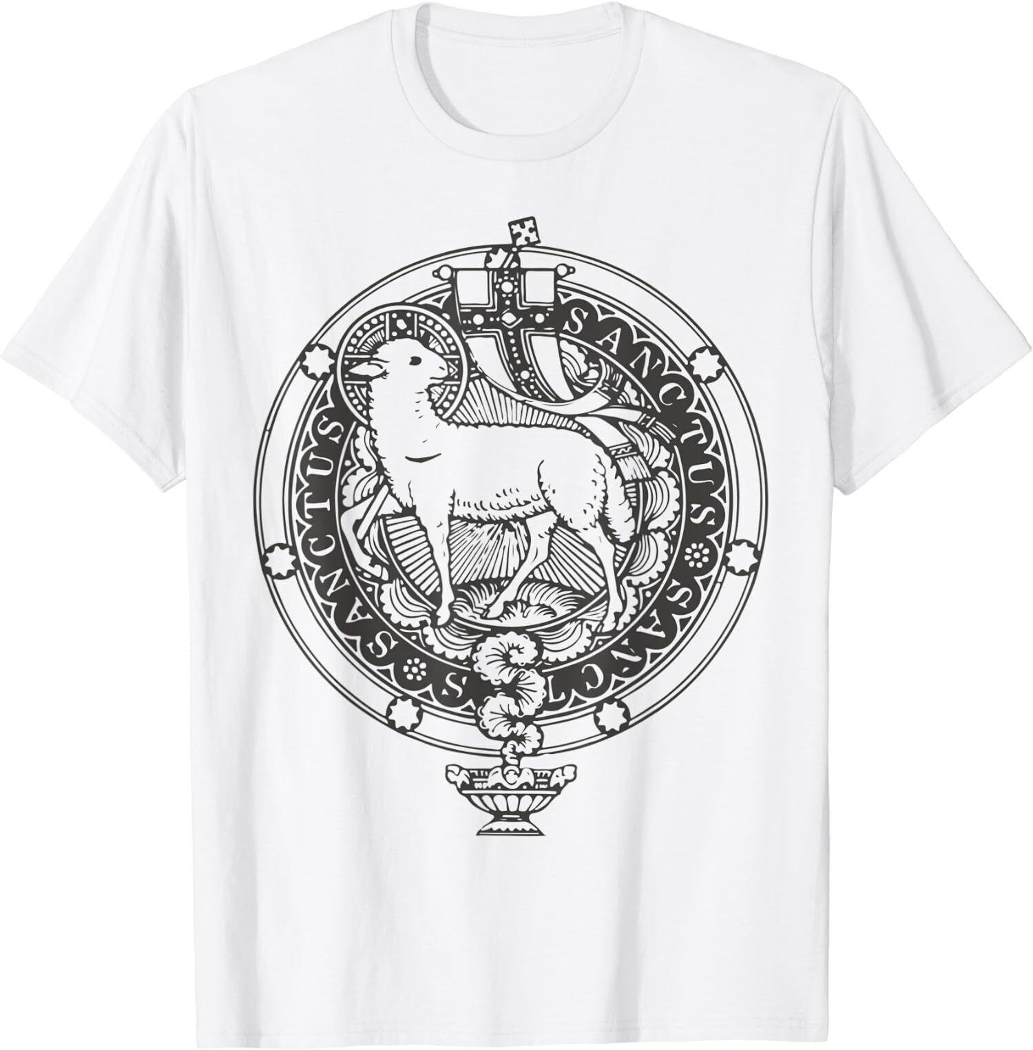 NEW LIMITED Traditional Latin Mass Catholic Sanctus Agnus Dei Lamb God T-Shirt XXL