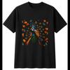 Detailed Peacock In Autumn Bird Mens T-Shirt Black 100% Cotton Nature Printed