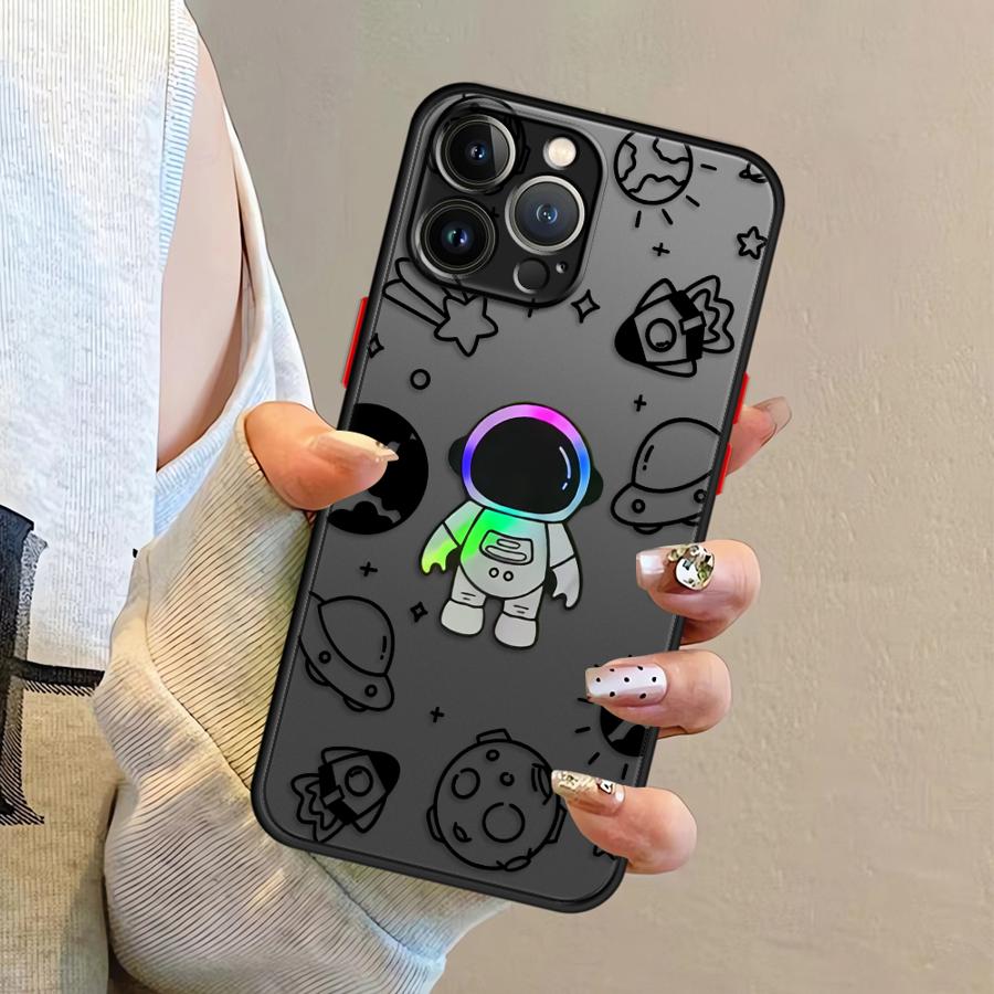 Astronaut Case for iPhone 17 Pro Max 14 Air XS XR 7 8 SE 16 Plus 13 Mini 12 11 15 Funda Back Phone Cover