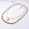 Individual cold wind alloy wine jug pendant flower stamen chain double-layer necklace light luxury advanced design