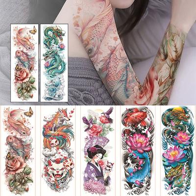 Lion Wolf Temporary Tattoo Snake Butterfly Body Art Sticker Full Arm Tattoo Stickers  Legs Arm