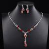 Jewelry Set European and American Temperament Purple Crystal Bridal Dress Set Versatile Necklace Earrings Rhinestones