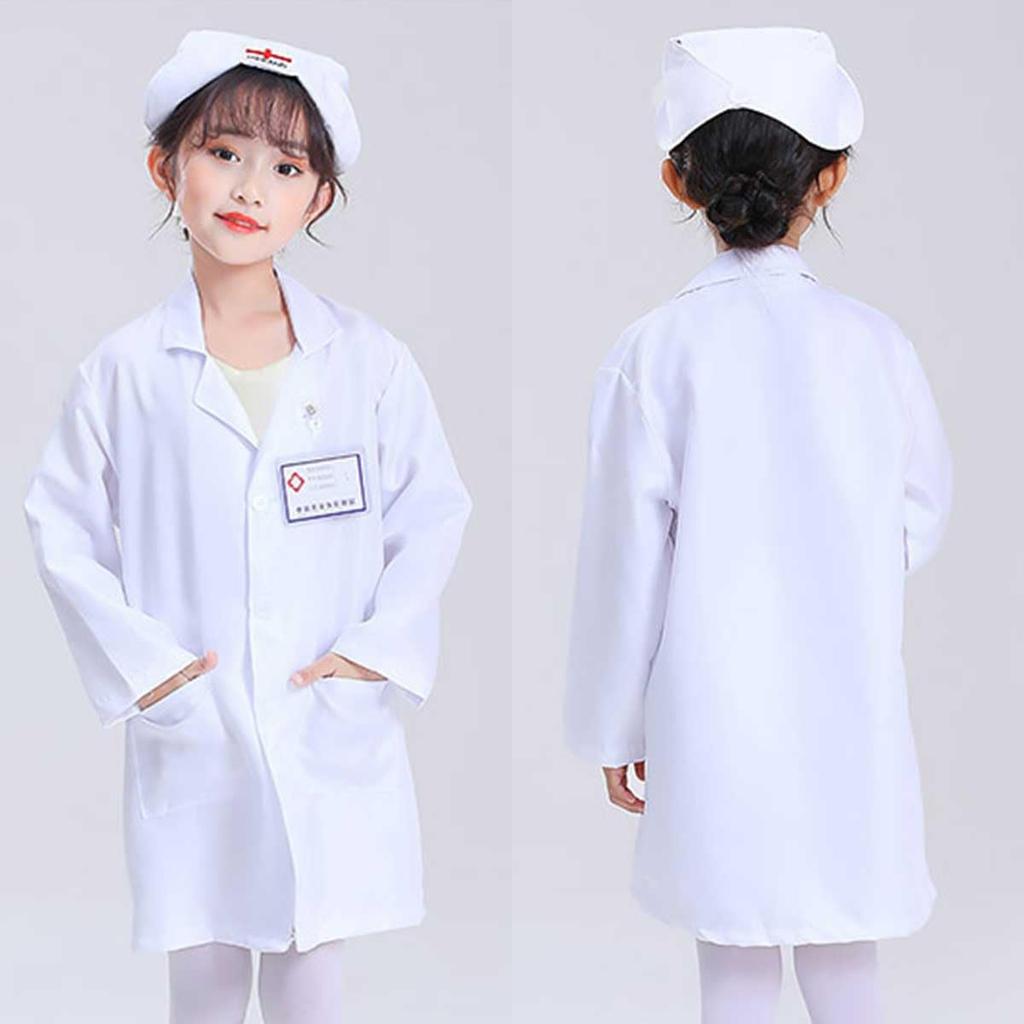 monoi Nurse Cosplay Costume for Halloween Doctor Doctor White Stethoscope e0633 Kids, Girls, Costume, Costume, Uniform, Coat, Set, (White, 130cm)
