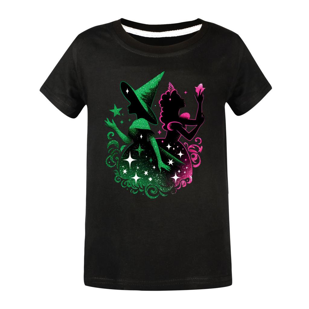 Kinder Mädchen Hexenprint Lässiges Kurzarm T-Shirt