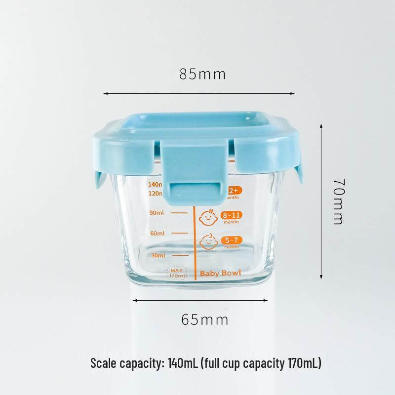 Sealed Glass Baby Food Container: Steamable, Microwaveable Portioning Bowl for Fresh-Keeping & Sampling