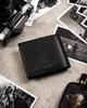 Gift set: men's genuine leather wallet and keychain - Peterson