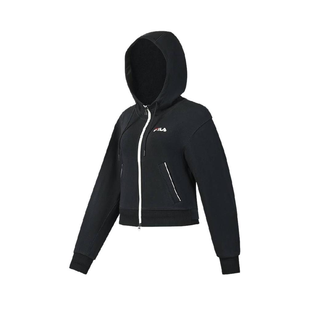 Fila Tennis Loose Fit Zip Knit Hooded Long Sleeve Jacket Women jackets A11W613513F-NV