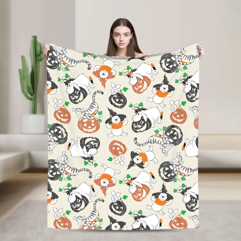 W-Winnies the P-Pooh Blankets Quality Warm Soft  Bedding Throws Winter Kids Adult Couch Chair Aesthetic Bedspread