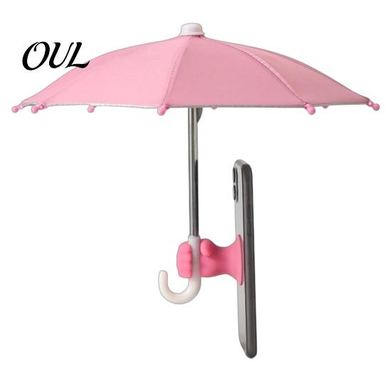 Mini Smartphone Umbrella Phone with Suction Cup, UV Protection Cellphone Travel Umbrella, Universal Mobile Holder for Beach Outdoor Sun Shield