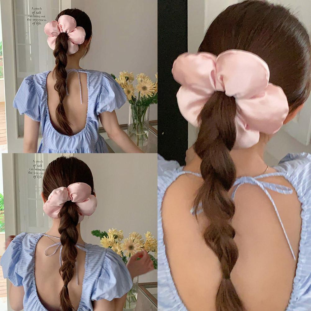 Handmade Flower Hair Tie Cotton Hair Bands Women Fashion Accessories Hair Scrunchies Ponytail H E8J6