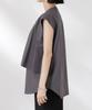 Nano Universe Front Flare Cape Collar Sleeveless F Women's Shirt, 023, Charcoal, 673-5121324