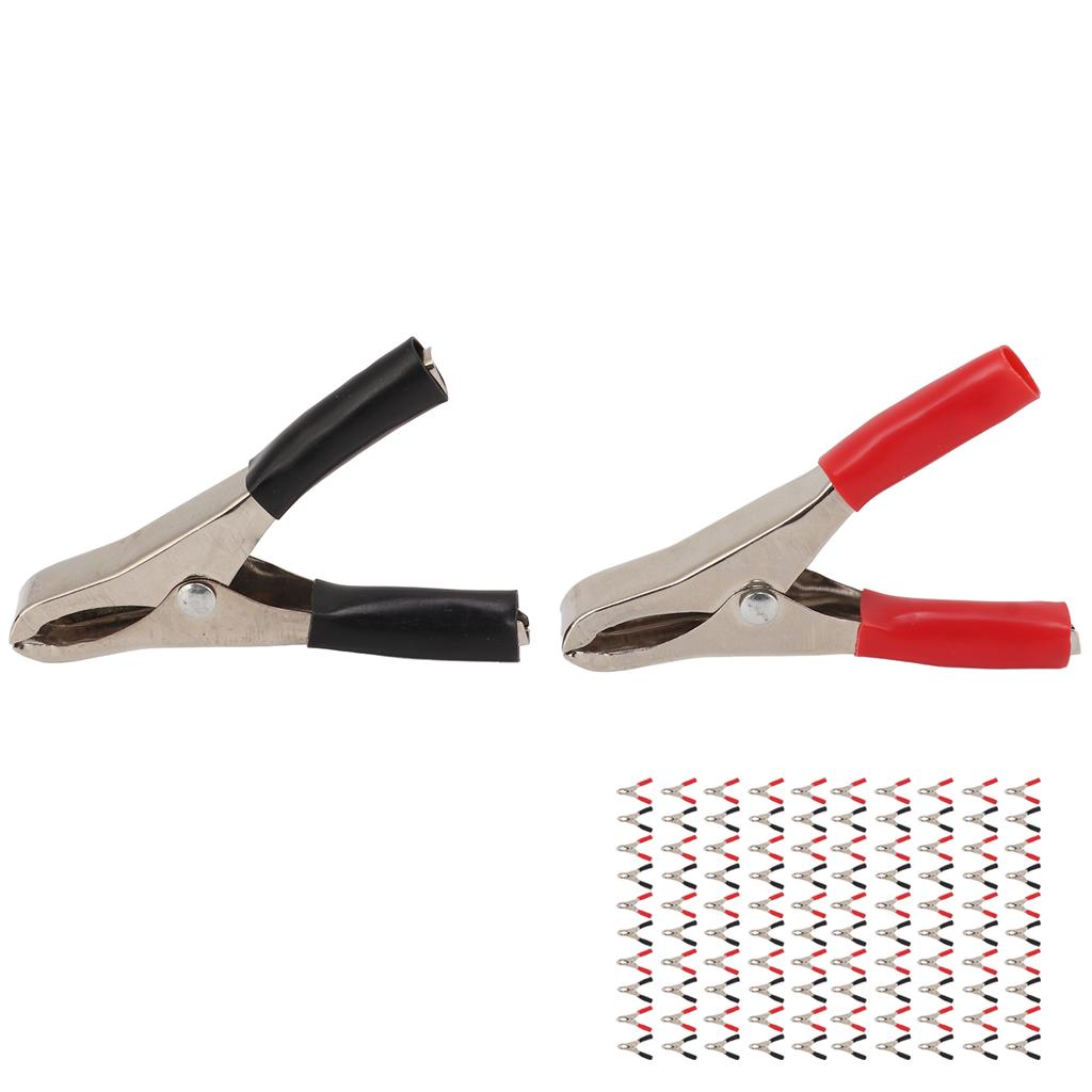 50 Set Insulated Clip 20A High Accuracy Process Elasticity Electric Test Clamp with PVC Insulating Sheath for Wire