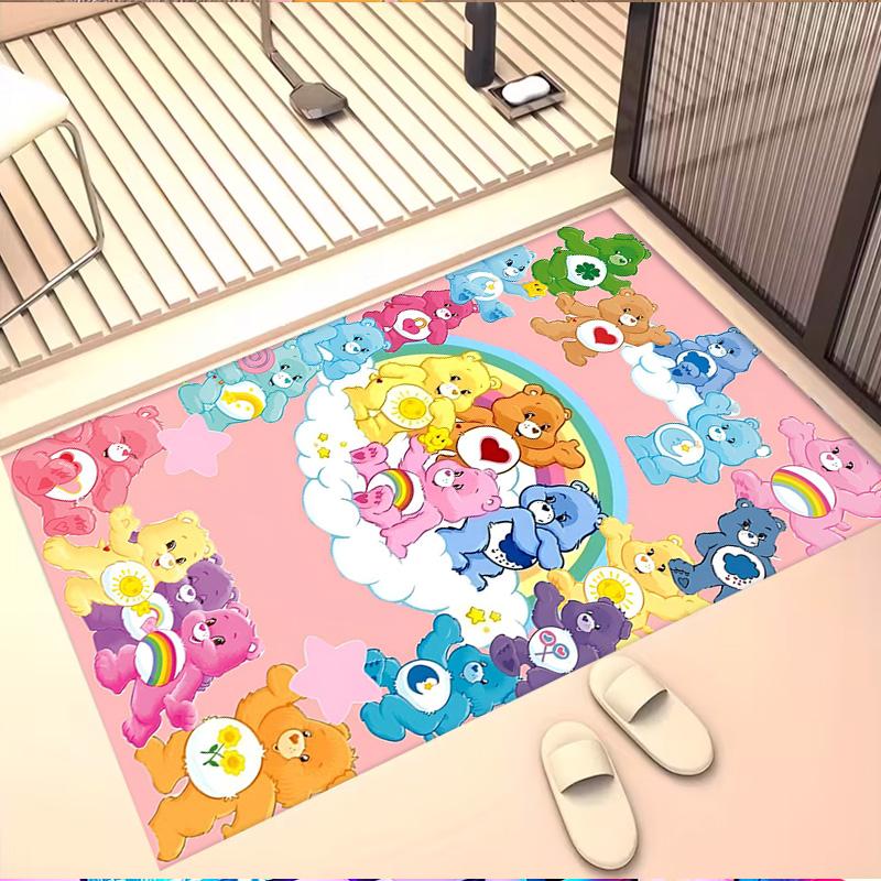 Care Bears Print Rug, Washable Floor Carpet, For Entryway Dorm Laundry Room Office Study, Home Decor Birthday Christmas Gift