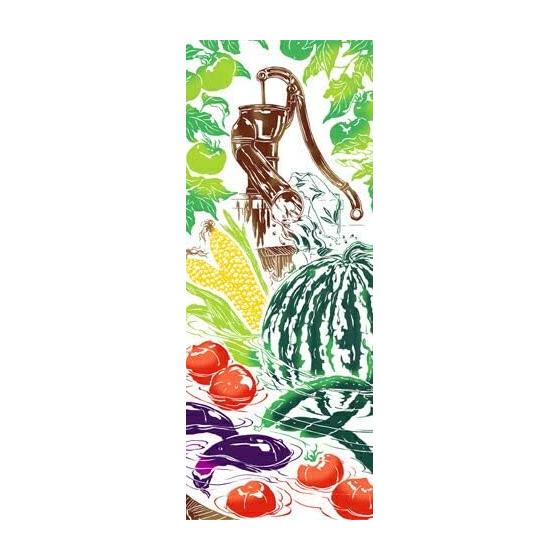 Edoten Todaya Shoten Rientzome Tenugui Summer Vegetables 288 Chusen 100% Cotton Approx. 37x90cm