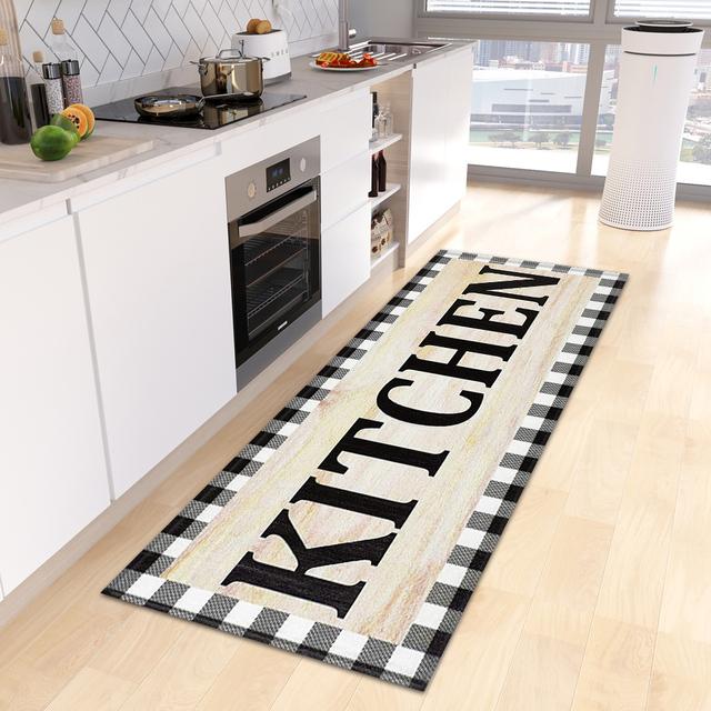 Kitchen Floor Mat Doormat for Living Room Bedroom Door Balcony Decorative Floormat Non-slip Long Strip Area Carpet