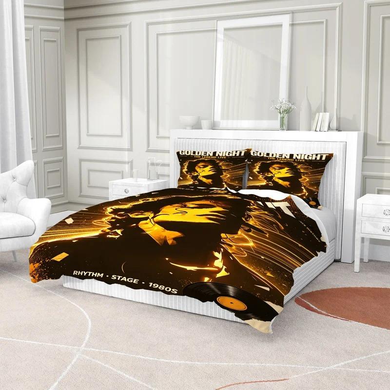 NEW Exquisit Icon Michael Jackson Bedding Set Twin Queen Size Duvet Cover Pillowcase adults Boy Girl Home Textileextile full siz