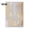 Decorative Body Art Decals Golden Silver-color Metallic Tattoo Sticker for Women Girls, Temporary Hypoallergenic Stickers Face Arm Decoration,