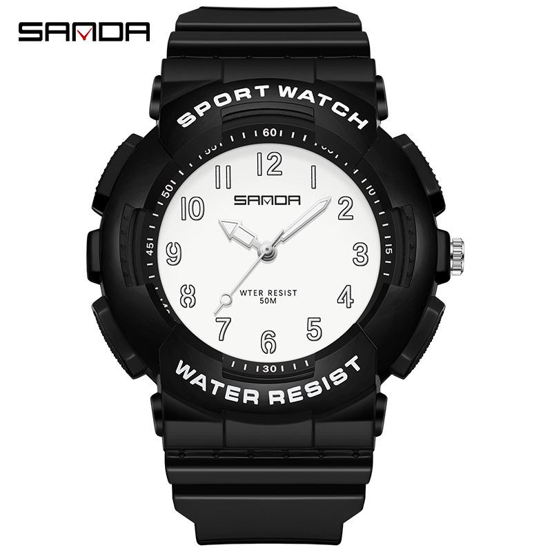 Sanda Cross-border Watches for Men, Women, and Teens - Fresh Style, Sporty Waterproof Electronic Quartz Watches, Fashionable for Students