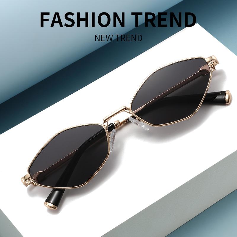 Korean Version Diamond Shape Sunglasses New Vintage Metal Full Frame Sun Glasses Women Men Outdoor Sunscreen Eyeglasses Goggles