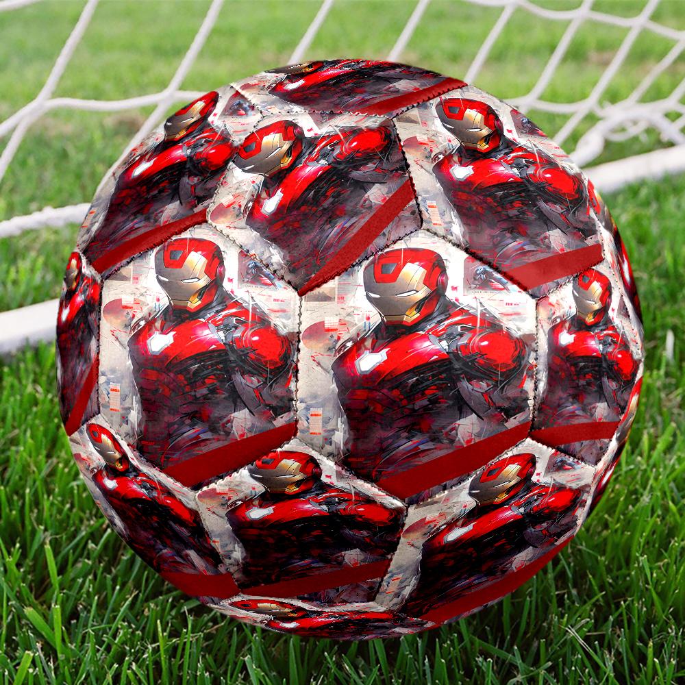 Iron Man Theme Size 5 Soccer Ball, Suitable for Both Indoor and Outdoor Matches, a Gift Suitable for Everyone.