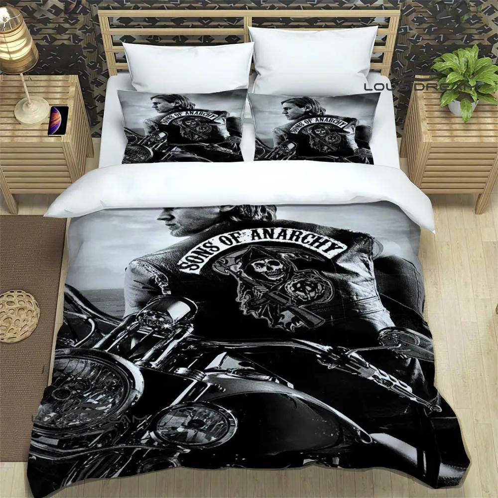 Sons of Anarchy Retro Printed Bedding Sets Exquisite Supplies Set Duvet Cover Bed Comforter Set Bedding Set Luxury Birthday Gift
