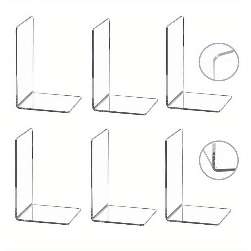 Transparent Acrylic Bookends: Modern L-Shaped Desk Bookends for Organizing Your Space