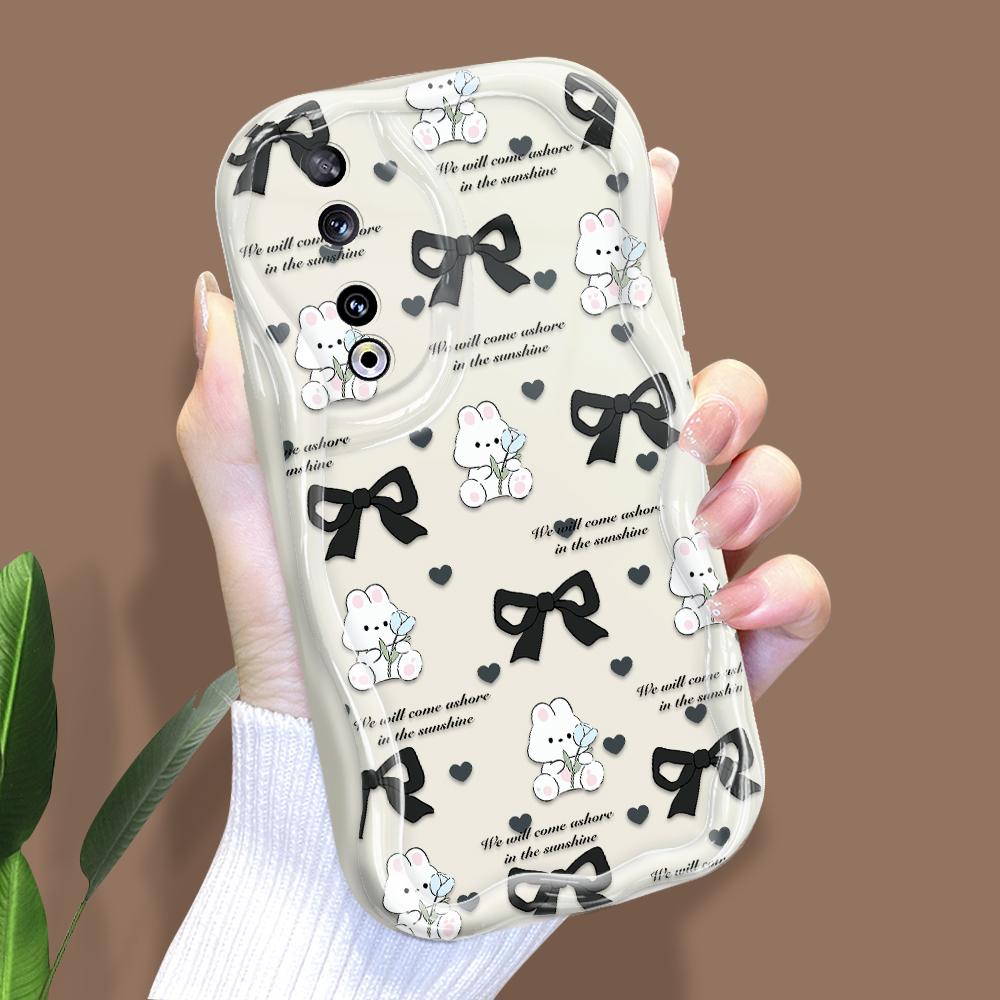 Cute Cartoon Pattern Cream Texture Casing Wavy Edge Soft Silicone Cover Phone Case for Huawei Honor Infinix Tecno iPhone