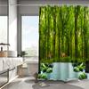 1/4 Forest Creek Shower Curtains, Toilet Seat Decoration, Shower Curtain With Carpet And Toilet Lid, 12 70.8X70.8 Inch Hooks