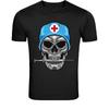 Nurse Skull Syringe T-Shirt - Dark Medical Skull Graphic Tee
