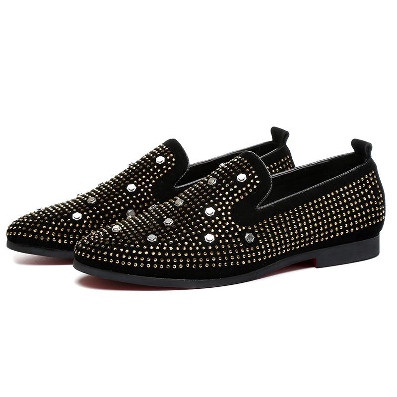Mens Loafers Spring and Autumn New Fashion Men's Casual Shoes Rhinestone Crystal Europe Style Male Sneakers