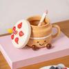 Novelty Coffee Mugs Ceramic 400ml With Lid Spoon Feet Cake Shaped Aesthetic Mug Tea Cup For Women Christmas Birthday Valentines