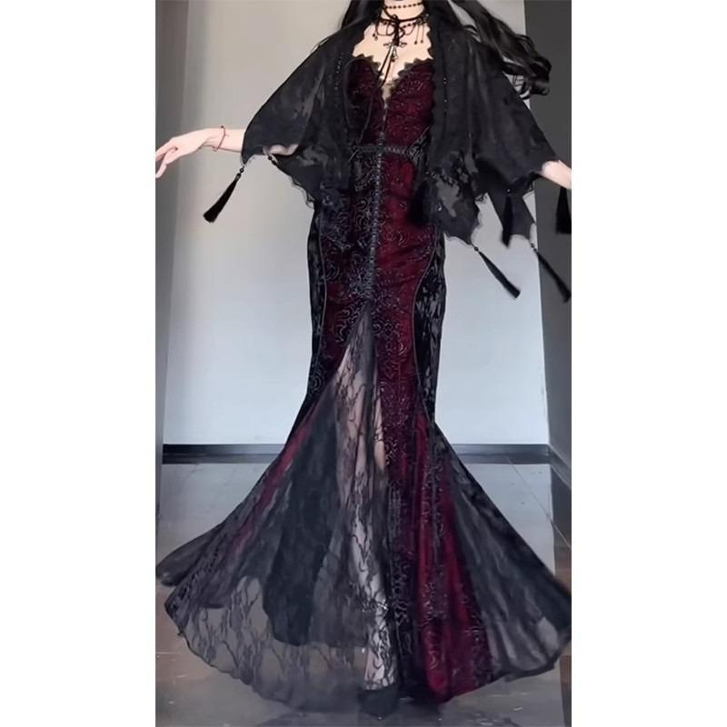 Christmas and New Year's robes, clothing, New Year's clothes, New Year's clothes, dark shawl, cardigan, suspenders, tube top skirt set.