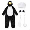 Elegant Penguin Cosplay Pajama Costume Flannel Jumpsuit S (145155cm) Person Spatula + Ladle