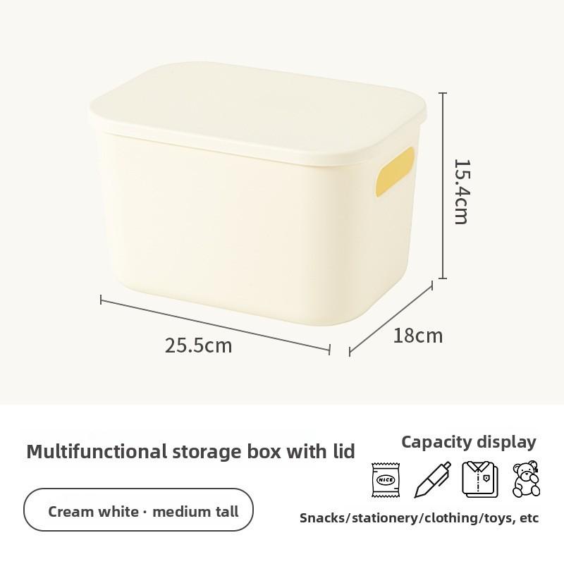Modern Plastic Storage Bin With Lid For Home Office Organizing And Toy Collection