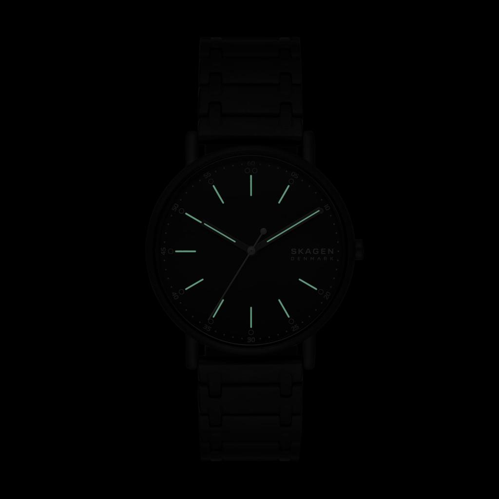 Skagen Men's Signatur Three-Hand Midnight Black Stainless Steel Bracelet Watch (Model: SKW6914)