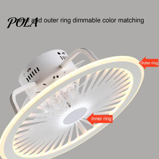 Ceiling Fan Lamp Warm White Light Multifunctional Three Colors Adjustable Modern Minimalist Remote LED Control for Living Room Household Supplies
