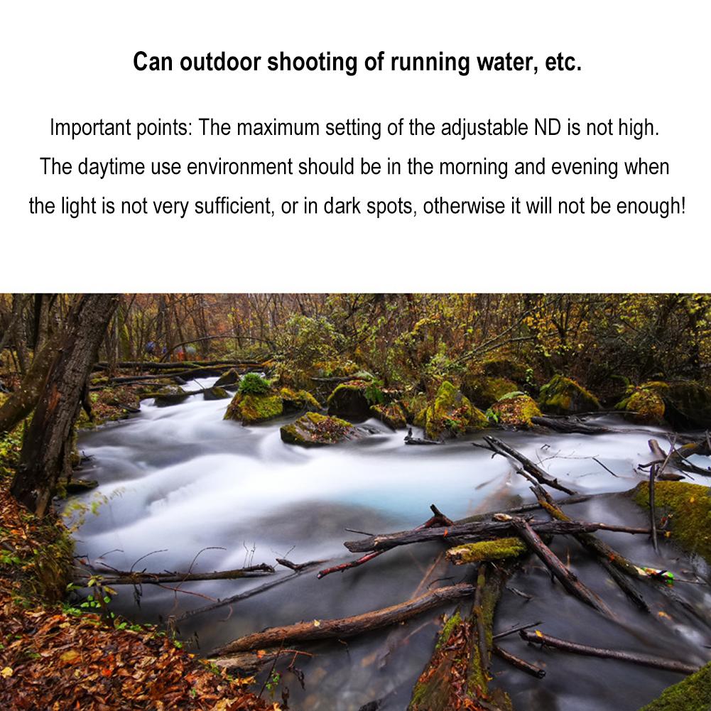 37mm Mobile Phone Camera Lens Increases Color Saturation Adjustable Dimmer ND2 - 400 Filter Universal Slow Shutter Night View